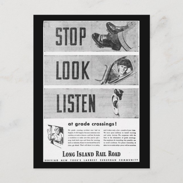 Postal Seguridad del Ferrocarril de Long Island (Anverso)