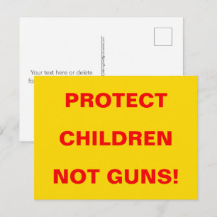 Postal Seguridad Infantil PROTEGER NIÑOS NO ARMAS Actúa A