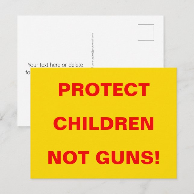 Postal Seguridad Infantil PROTEGER NIÑOS NO ARMAS Actúa A (Anverso / Reverso)