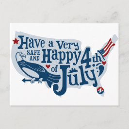 Postal Seguro Y Feliz 4 De Julio