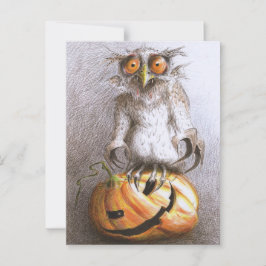 Postal Sehr alte Halloween Vampir Eule