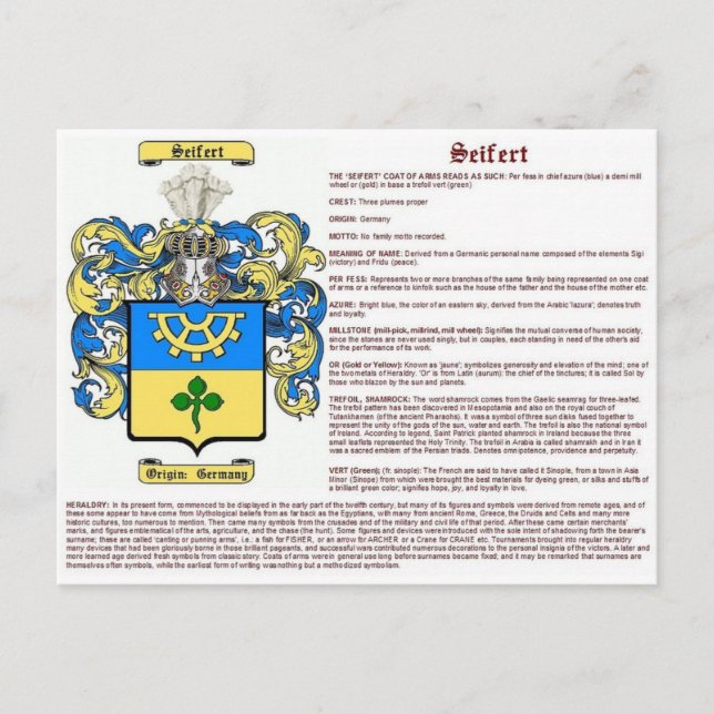 Postal Seifert (significado) (Anverso)