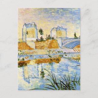 Postal Seine con el puente de Clichy, Vincent van Gogh
