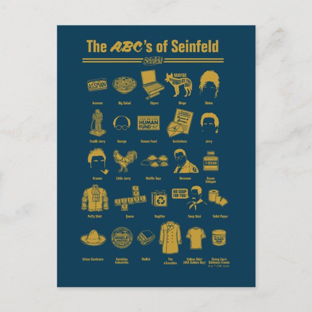 Postal Seinfeld | La ABC de Seinfeld Infographic (Anverso)