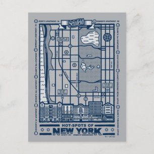 Postal Seinfeld   Puntos calientes del mapa de Nueva York