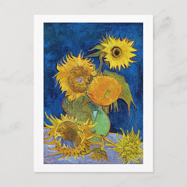 Postal Seis girasoles, Van Gogh (Anverso)