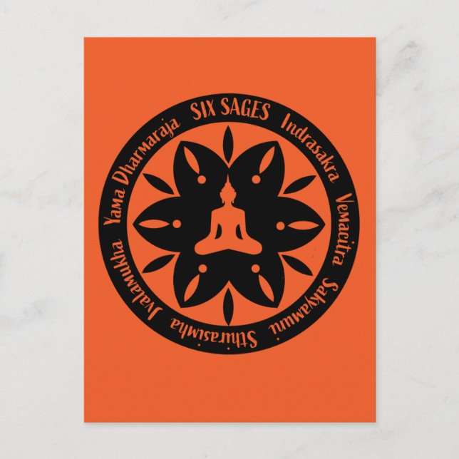 Postal Seis Sabios Religión budista de Samara   (Anverso)