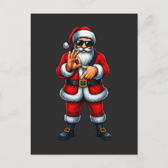 Postal  Seis Siete 6 7 Meme Santa Navidad  (Anverso)