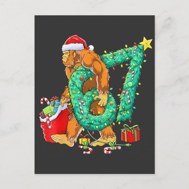 Postal Seis Siete Bigfoot 67 Sasquatch Meme Navidad (Anverso)