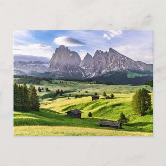 Postal Seiser Alm | Alpes Dolomitas, Italia (Anverso)