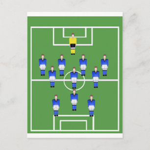 Postal Selección de fútbol de azul