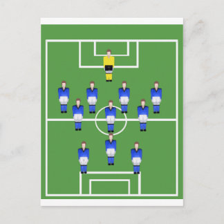 Postal Selección de fútbol de azul