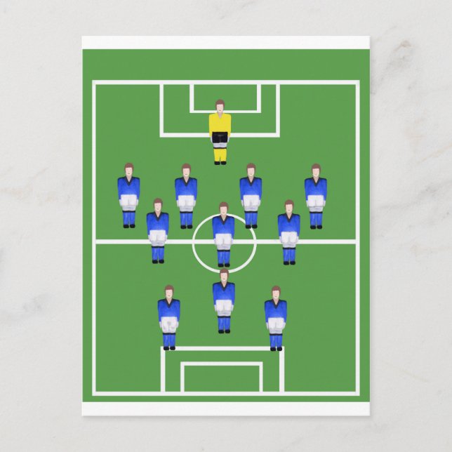 Postal Selección de fútbol de azul (Anverso)