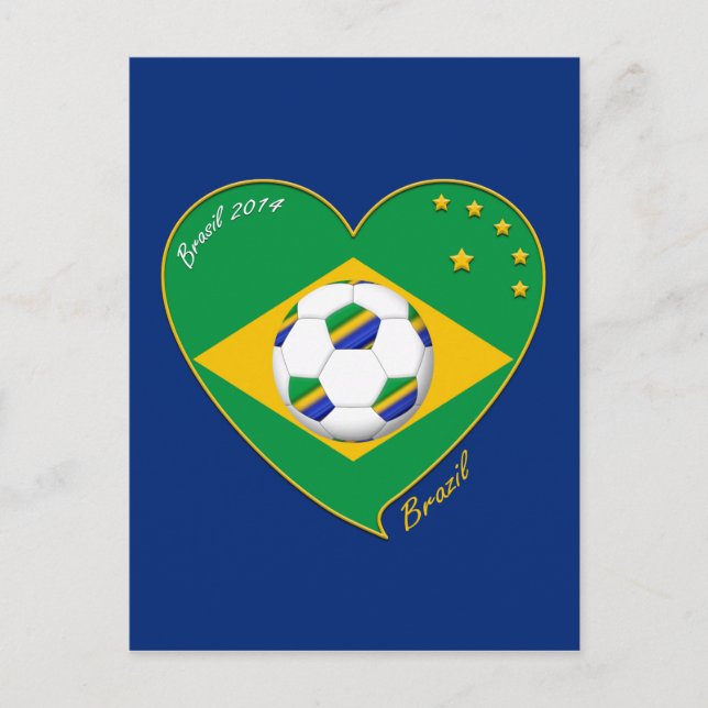 Postal Selección de fútbol de Brasil. Fútbol "BRASIL" (Anverso)