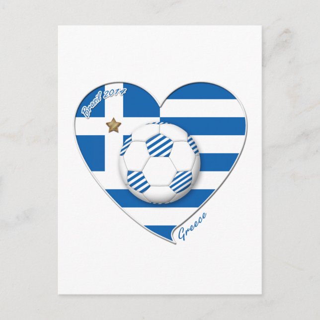 Postal Selección de fútbol "GRECIA". Fútbol Grecia 2014 (Anverso)