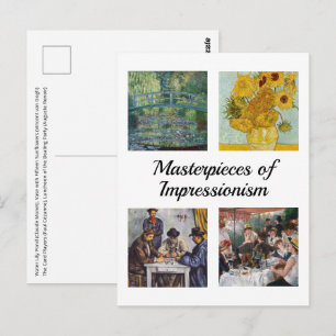 Postal Selección de varias obras maestras impresionistas