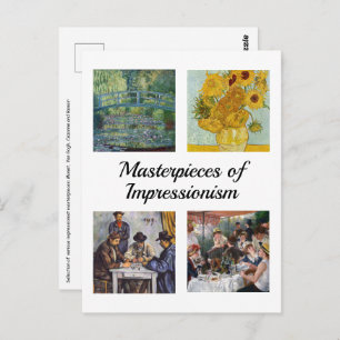 Postal Selección de varias obras maestras impresionistas