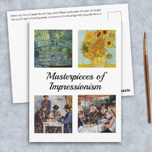 Postal Selección de varias obras maestras impresionistas