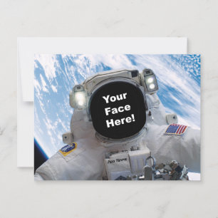 Postal Selfie de astronauta - Agrega tu cara y nombre