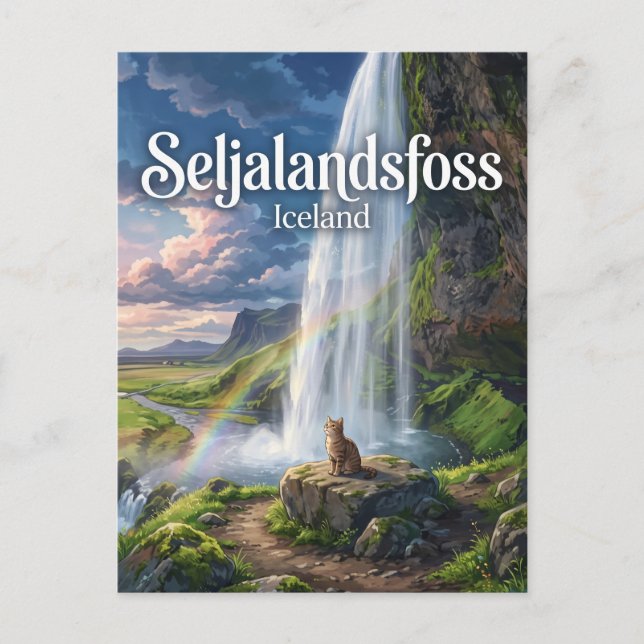 Postal Seljalandsfoss Islandia (Anverso)