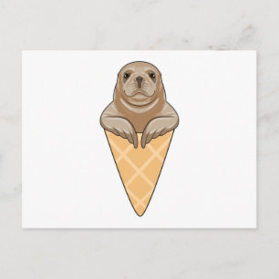Postal Sellar con cono de helado