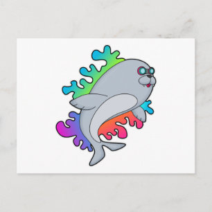 Postal Sello con lentes