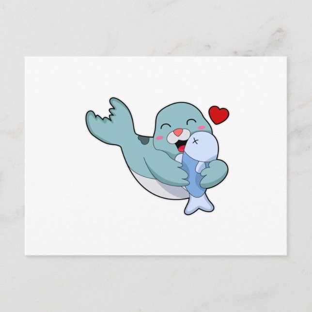 Postal Sello con peces (Anverso)