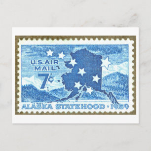 Postal Sello conmemorativo de la estadidad de Alaska Vint