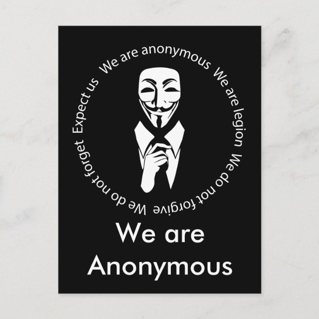 Postal Sello de Anonymous (Anverso)
