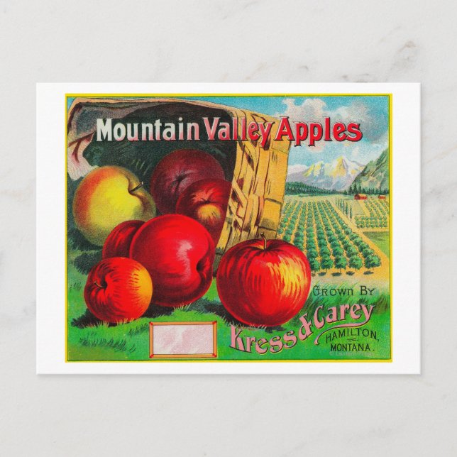 Postal Sello de Apple de Mountain Valley, Hamilton, MT (Anverso)