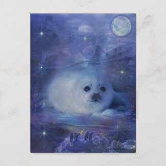 Postal Sello de bebé sobre hielo - Hermosa capa marina