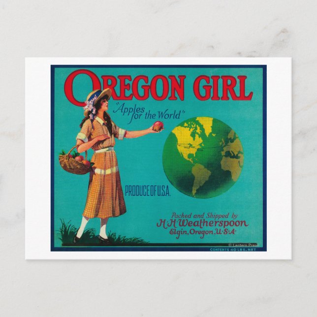 Postal Sello de canal Apple de Oregon Chica, OR (Anverso)