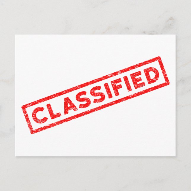 Postal Sello de caucho rojo clasificado (Anverso)