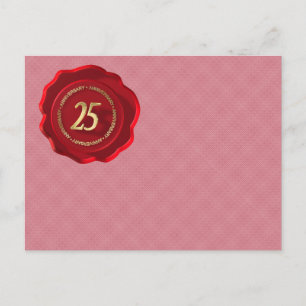 Postal sello de cera roja del 25 aniversario