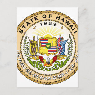 Postal Sello de estado de Hawaii