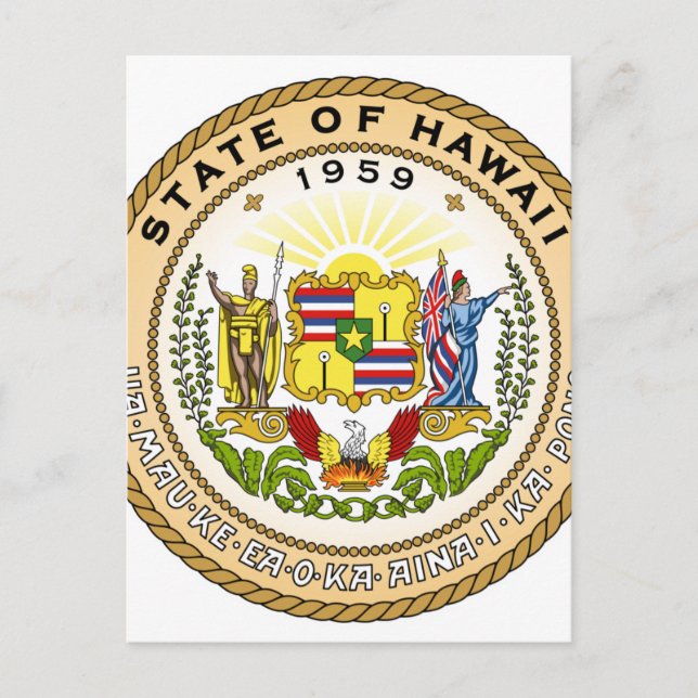 Postal Sello de estado de Hawaii (Anverso)