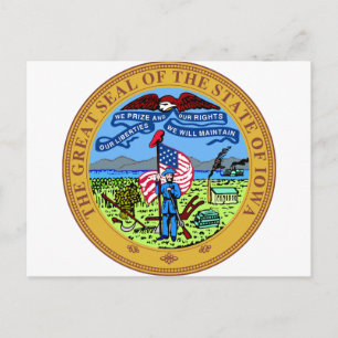 Postal Sello de estado de Iowa