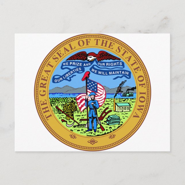 Postal Sello de estado de Iowa (Anverso)