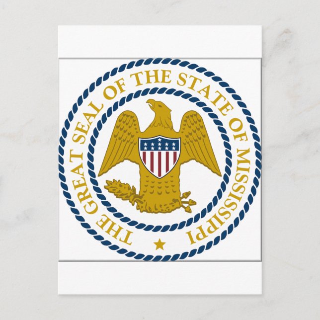 Postal Sello de estado de Mississippi (Anverso)