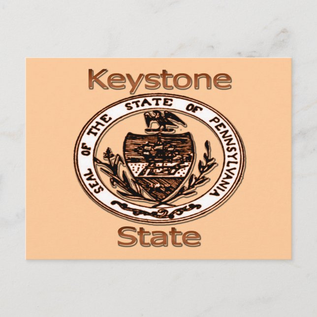 Postal Sello de Estado Keystone de Pennsylvania (Anverso)