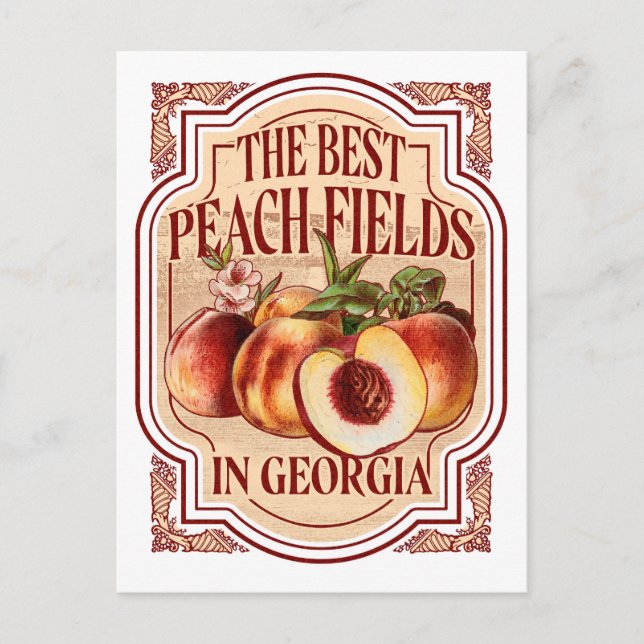 Postal Sello de galleta de época Georgia Peachs (Anverso)