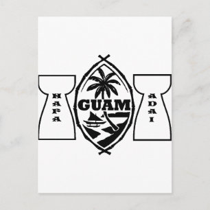 Postal Sello de Guam con piedras de lata