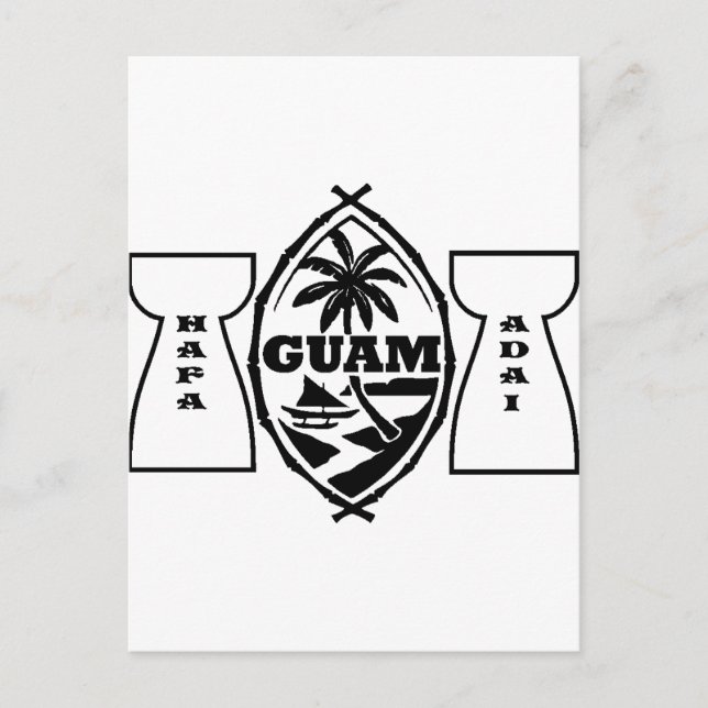 Postal Sello de Guam con piedras de lata (Anverso)