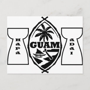 Postal Sello de Guam con piedras de lata