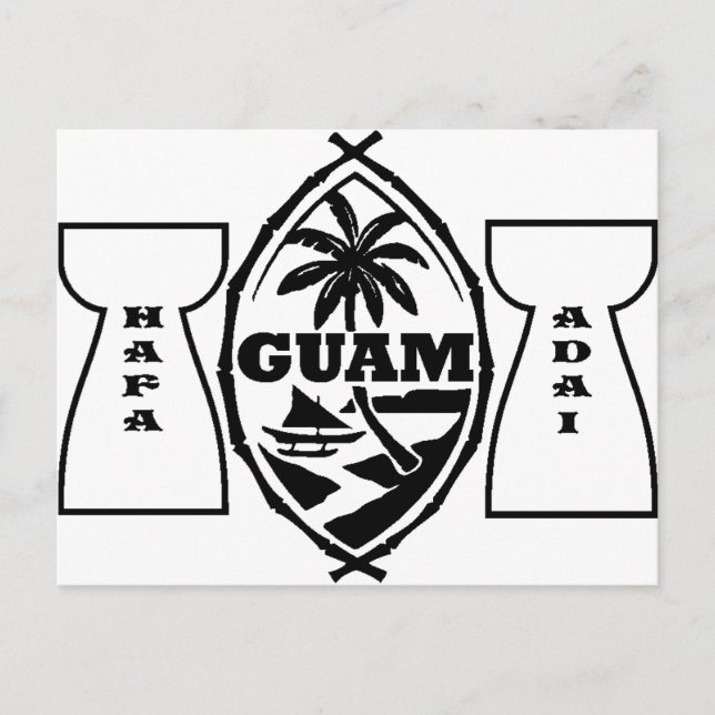 Postal Sello de Guam con piedras de lata (Anverso)