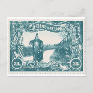 Postal Sello de India con elefante