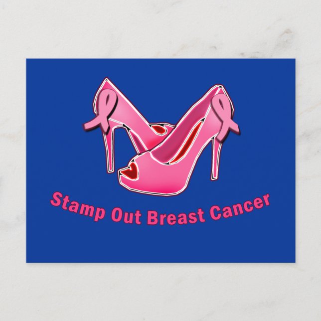 Postal Sello de los Stilettos de Cáncer de Mama (Anverso)