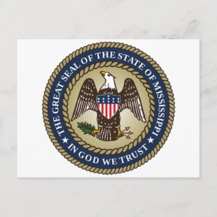 Postal Sello de Misisipi (Estado de los Estados Unidos)