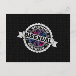 Postal Sello de Orgullo Bisexual certificado de aprobació