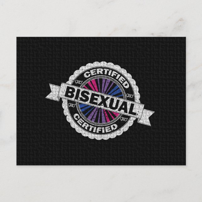 Postal Sello de Orgullo Bisexual certificado de aprobació (Anverso)
